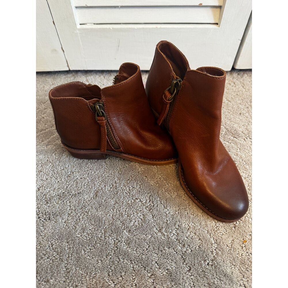 NEW‎ GB Gianni Bini Ankle Bootie Double Zip Leather Booties Size 5.5M
